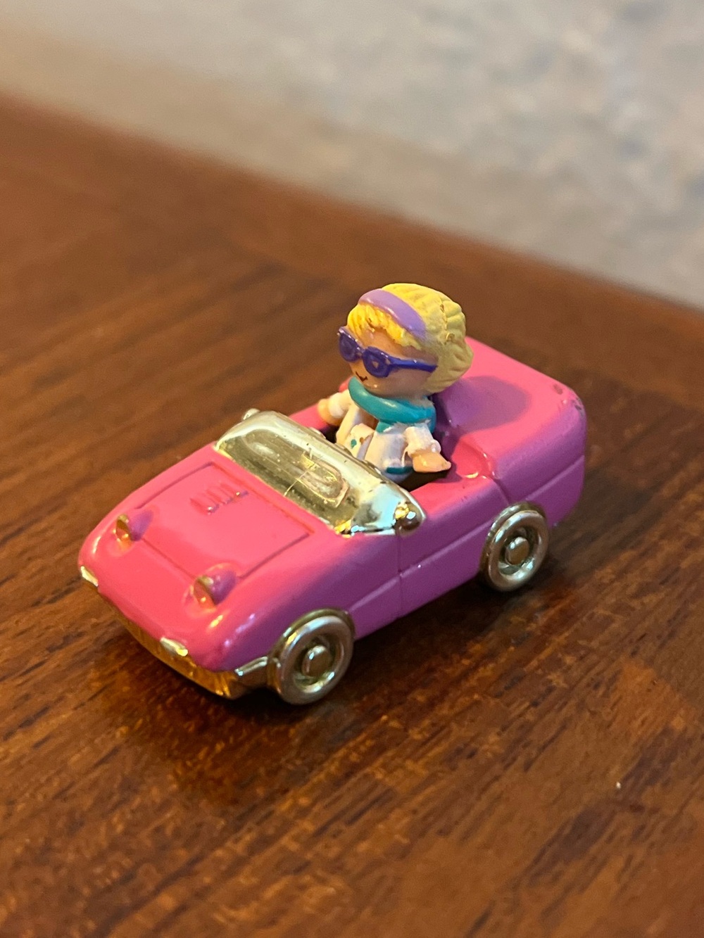 1994 Polly Pocket Racy Roadster Ring Bluebird Pink Car + Original Polly Doll